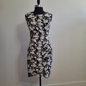 Suzy Shier Size M Sheath Dress Wrap Top Side Ruching Sleeveless Stretch